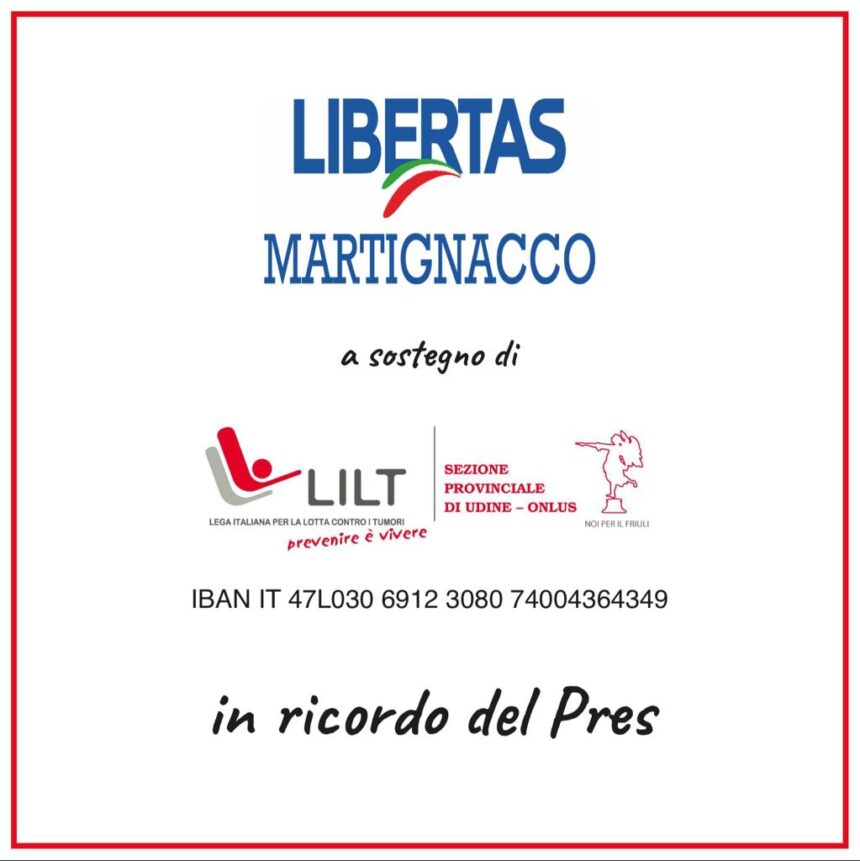 La Libertas ricorda il Pres con la Lilt Udine